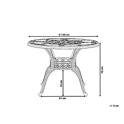 Avis Beliani Table de jardin Métal Marron foncé SAPRI