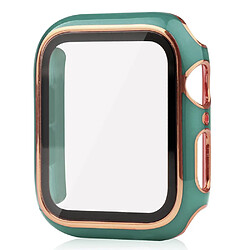 Coque en TPU électroplaqué, vert noirâtre/or pour votre Apple Watch Series 7 41mm