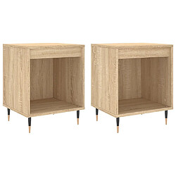 vidaXL Tables de chevet 2 pcs chêne sonoma 40x35x50 cm bois ingénierie