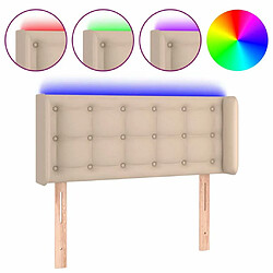 Maison Chic Tête de lit scandinave à LED,meuble de chambre Cappuccino 103x16x78/88 cm Similicuir -MN85084