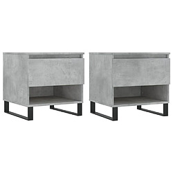 vidaXL Tables basses 2 pcs gris béton 50x46x50 cm bois d'ingénierie