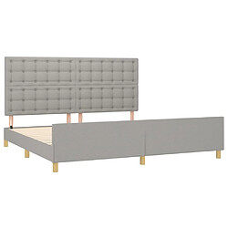 Acheter Maison Chic Lit adulte - Cadre Structure de lit avec tête de lit Contemporain Gris clair 200x200 cm Tissu -MN53594