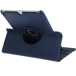 Acheter Wewoo Smart Cover bleu foncé pour iPad Air 360 degrés de rotation Litchi Texture étui en cuir avec 3 supports d'engrenages et de veille / fonction de réveil