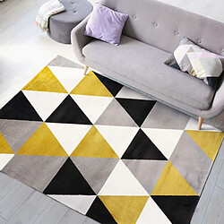 Thedecofactory TAO SCANDI - Tapis à motifs triangles jaune 150x220