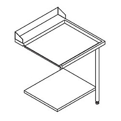 Table Entrée et Sortie pour Lave-Vaisselle à Capot - Configuration en Ligne - Accrochage Droite - Elettrobar