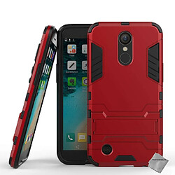 Htdmobiles Coque rigide anti choc pour LG K10 (2017) + film ecran - ROUGE