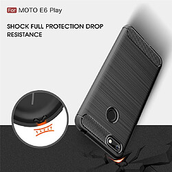 Avis Wewoo Coque Souple Pour Motorola Moto E6 Play en TPU fibre de carbone brossé Texture Rouge