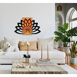 EPIKASA Décoration Murale en Métal et Bois Fleur de Lotus