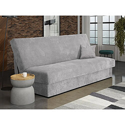 Palozi Sofa Canapé Clic clac en velours côtelé Adela - 3 places - Gris