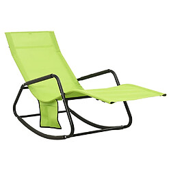 Maison Chic Chaise longue - Transat - Bain de Soleil acier et textilène vert