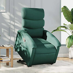 Maison Chic Fauteuil Relax pour salon, Fauteuil inclinable vert foncé tissu -GKD21183