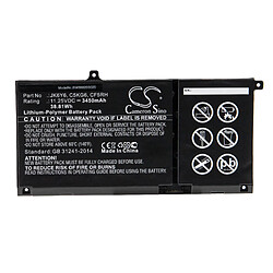 vhbw Batterie compatible avec Dell Inspiron 13 5301 ordinateur portable Notebook (3450mAh, 11,25V, Li-polymère)