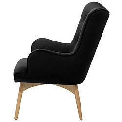 Beliani Fauteuil VEJLE Velours Noir pas cher