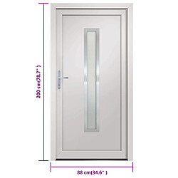 vidaXL Porte d'entrée Blanc 88x200 cm PVC pas cher