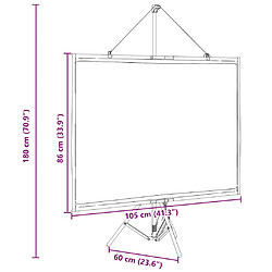 vidaXL Écran de projection avec trépied 50 pouces 4:3 pas cher
