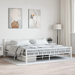 Maison Chic Lit adulte - Lit simple Cadre de lit,Structure du lit Contemporain Blanc Métal 180 x 200 cm -MN24101