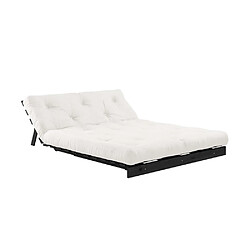 Acheter Inside 75 Canapé convertible futon ROOTS pin laqué noir matelas 140 x 200 cm coloris naturel