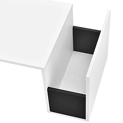 Avis Helloshop26 Table Basse avec Compartiment - Blanc/Noir