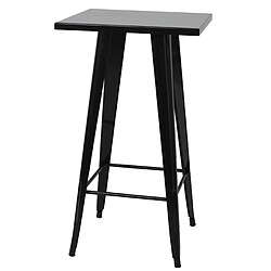 Mendler Ensemble de 1x table haute + 2x tabouret de bar HWC-A73, métal ~ noir pas cher