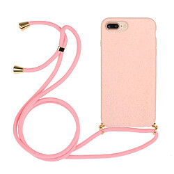 Coque en TPU souple avec sangle multifonction rose pour votre Apple iPhone 6 Plus/6s Plus/7 Plus/8 Plus 5.5 pouces