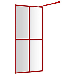 Acheter vidaXL Paroi de douche avec verre ESG transparent rouge 90x195 cm