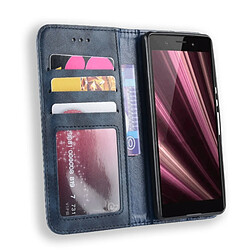 Wewoo Housse Coque Étui en cuir à boucle magnétique avec rétro pour Crazy Horse Texture horizontale Sony Xperia ACE SO-02Lavec support et fentes cartes et cadre photo Bleu pas cher