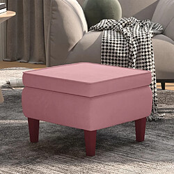 vidaXL Tabouret avec pieds en bois Rose Velours 