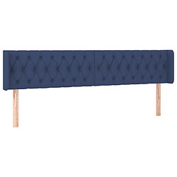 Maison Chic Tête de lit scandinave avec oreilles,meuble de chambre Bleu 183x16x78/88 cm Tissu -MN37065