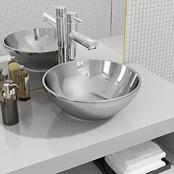 vidaXL Lavabo 32,5 x 14 cm Céramique Argenté