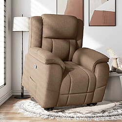 vidaXL Fauteuil inclinable Marron Tissu