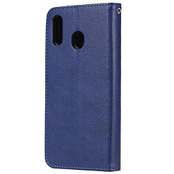 Avis Wewoo Housse Coque Pour Galaxy M20 Étui de protection à rabat horizontal de couleur unie avec support et fentes cartes et portefeuille et cadre photo et lanière bleu