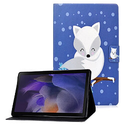 Etui en PU fermeture magnétique avec porte-cartes Renard blanc pour votre Samsung Galaxy Tab A8 (2021) SM-X200/SM-X205