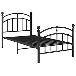 vidaXL Cadre de lit sans matelas noir métal 90x200 cm