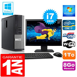 PC DELL 990 SFF Core I7-2600 Ram 8Go Disque 1 To Wifi W7 Ecran 22" - Occasion