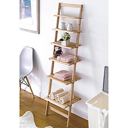 SoBuy FRG161-N Étagère Murale Bibliothèque de Rangement Style échelle avec 6 Niveaux pour Salle de Bain, Salon