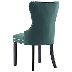 Decoshop26 Lot de 2 chaises de salle à manger cuisine design classique velours vert foncé CDS021085 pas cher