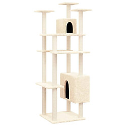 Arbre à chat avec griffoirs,niche pour chat en sisal Crème 162 cm -MN67870