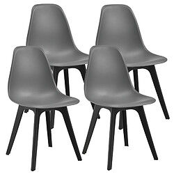 Set de 4 Chaises Brevik Plastique 83 x 54 x 48 cm Gris Noir [en.casa]