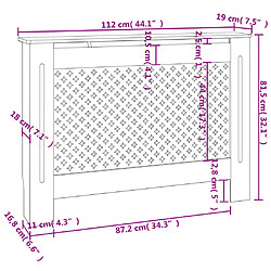 vidaXL Cache-radiateur anthracite 112x19x81,5 cm MDF pas cher