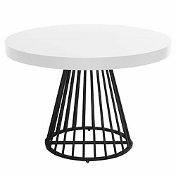 Paris Prix Table de Repas Ronde Virginia 110-260cm Blanc