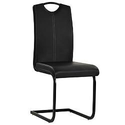 vidaXL Chaises à manger cantilever lot de 6 noir similicuir