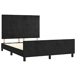 Avis vidaXL Cadre de lit sans matelas noir 140x190 cm velours