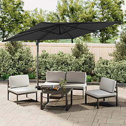 Maison Chic Parasol Jardin | Parasol cantilever à LED Noir 400x300 cm - GKD14327