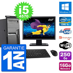 PC Tour Lenovo M83 Ecran 22" Intel i5-4570 RAM 16Go Disque 250Go Windows 10 Wifi - Occasion