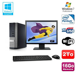 Lot PC DELL Optiplex 7010 SFF G870 DVD 16Go Disque 2To Wifi Win 7 + Ecran 17" - Occasion