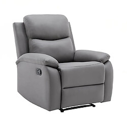 Acheter Mes Ensemble 2 canapés + fauteuil relax manuel en PU gris clair - ZOLARA