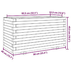 vidaXL Jardinière 90x40x49,5 cm bois de pin imprégné pas cher