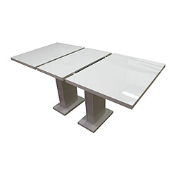 Avis Dusine TABLE A MANGER EXTENSIBLE ROSS - BLANC LAQUE 120-160 CM