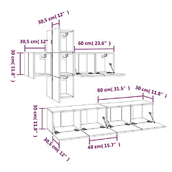 vidaXL Ensemble de meubles TV 7 pcs Chêne marron Bois d'ingénierie pas cher