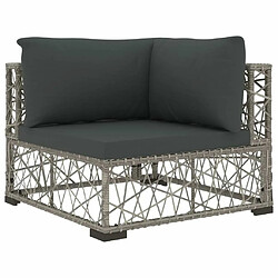 Maison Chic Salon de jardin 6 pcs + coussins - Mobilier/Meubles de jardin - Table et chaises d'extérieur Résine tressée Gris -MN78817 pas cher